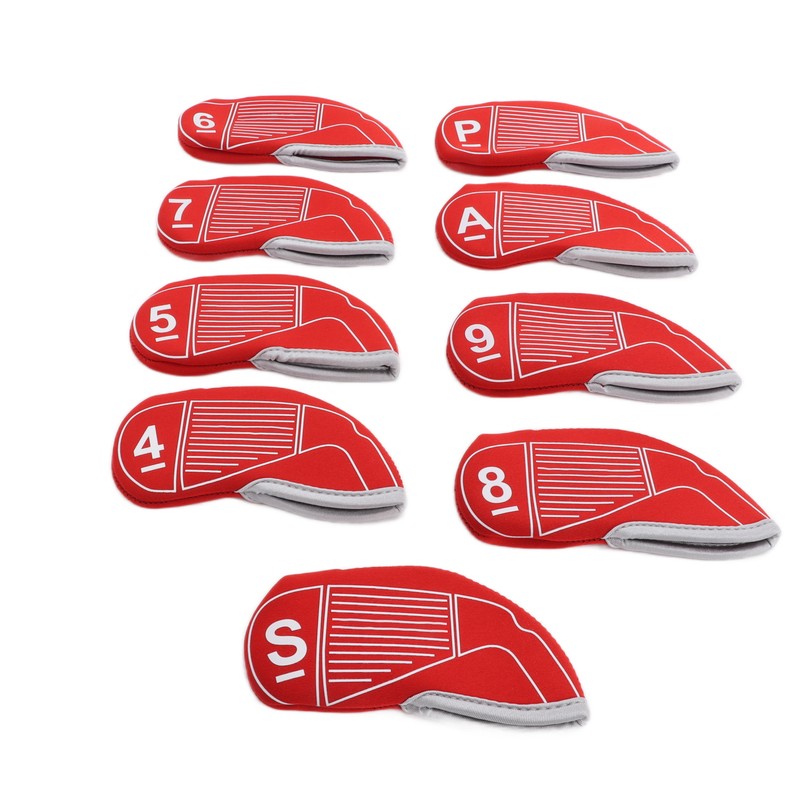 9pcs/set Golf Iron Head Covers Set Waterproof Golf Club Head