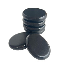 MINGJISHIYE Hot Stones Massage Set,6 Piece Set Oval hot Stone 3.15x2.36x0.7 inches.Basalt Home spa, Relaxation, Massage Treatment
