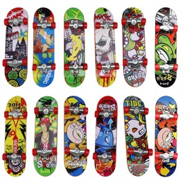 aqlbhz 12 PCS Tech Deck Skateboard Finger Skateboards Mini Skateboard Deck Truck Skate Party Mini Skateboards for Kids Finger Finger Toy Skateboard Toy Perfect for Teens Party Birthday Gift