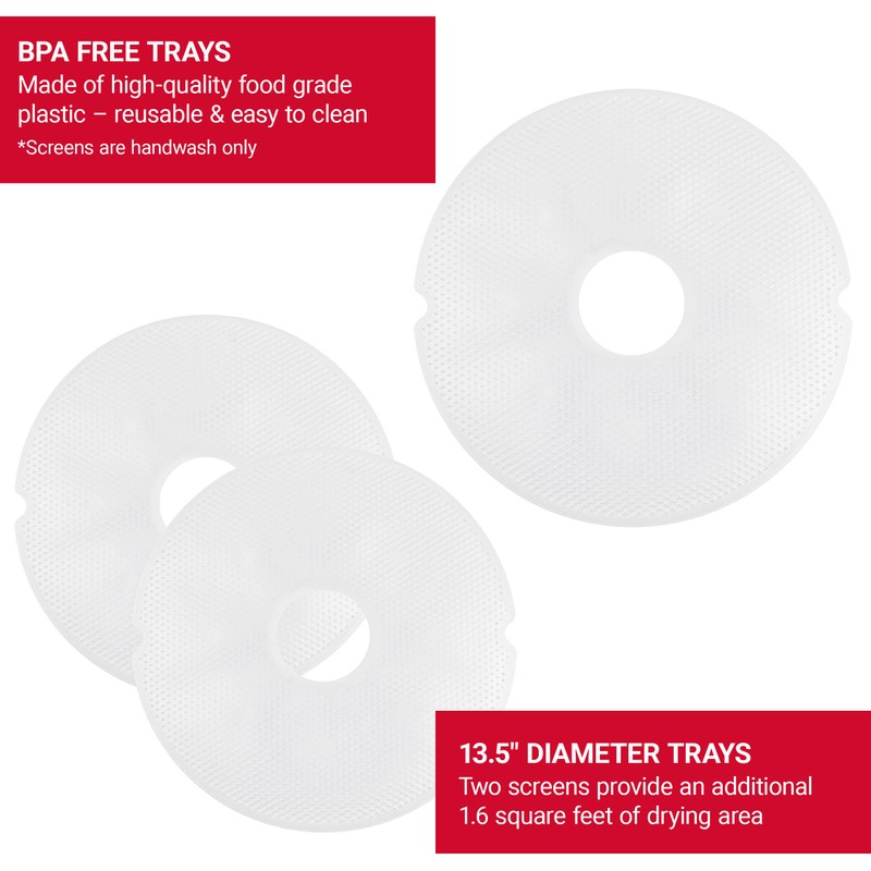 NESCO LM-2-6 Round Plastic Mesh 13 1/2" Clean-A-Screens, for Dehydrators,