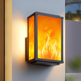 Outdoor Flame Light Fixture Wall Mount, Porch Lights with 2 Lighting Mode, Exterior Lighting fixtures, Modern Outside Waterproof Wall Lights for House, Patio,Front, Garage, Doorway, Entryway(Black)
