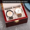 2 Grid Wooden Watch Display Box Watch Storage Holder Gift