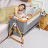 Mereryi Baby,Bassinet Bedside Sleeper with Wheels,Storage Basket,Mosquit