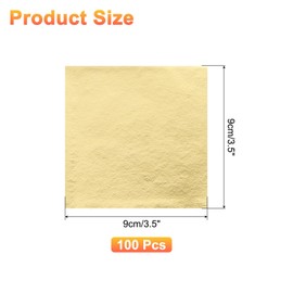 sourcing map 100pcs Leaf Sheets, 3.5" x 3.5" Foil Sheets Paper Sheets for DIY Crafts Painting Nails Resin Furniture Decoration(Gold)