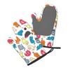 Cute Cat Oven Mitts 2pcs Set, Kitchen Grill Glove Heat