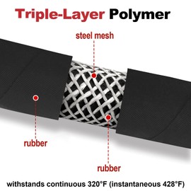 Joytrace 3/4" x 40" Compressor Jumper Hose 700 PSI, 320°F High-Temperature NPT Rotating Male Connector for Compressed Air Piping System Both Sides Fittings Rotate Freely