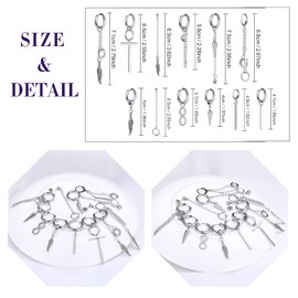 Feilok 12 Pcs Stainless Steel Silver Huggie Hoop Stud Earrings for Men Set Piecing Jewellery for Women Men