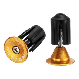 sourcing map Bar End Plugs Aluminum Handlebar End Caps Bike Plugs 0.7oz Expanding Locking for MTB Road BMX Fixed Gear Bike, Yellow