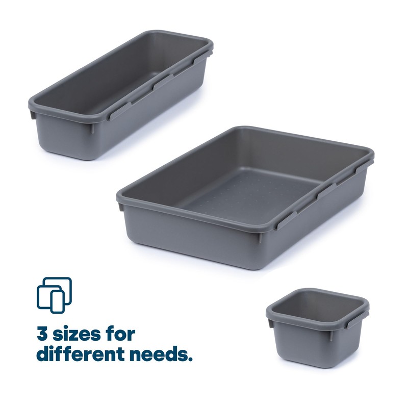 LIVIVO 8pc Interlocking Drawer Organiser and Dividers Plastic Desk and