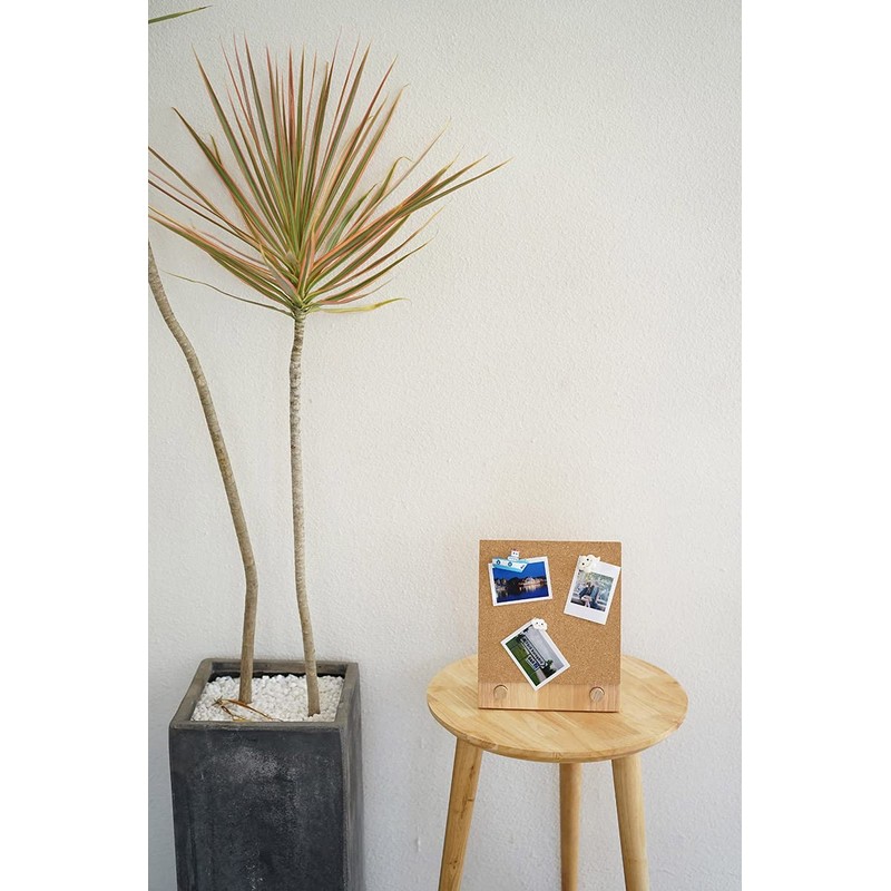 Primst Desktop Cork Board with Stand, Wood Bulletin Board Hanging
