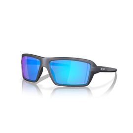 Oakley Men's OO9129 Cables Rectangular Sunglasses, Blue Steel/Prizm Sapphire, 63 mm