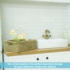 Large Natural Wicker Basket Rectangular with Wooden Handles, Seagrass Storage