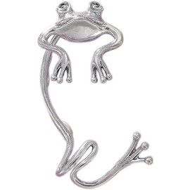 Frog Cuff Earrings for women Jumping Frog Wrap Animal Earrings for Womens (Silvery, One size)