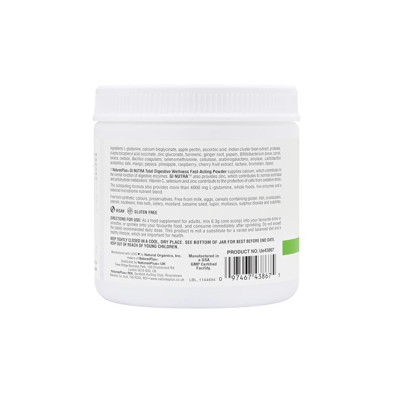 NaturesPlus GI Nutra Total Digestive Wellness Powder - Enzyme Supplement