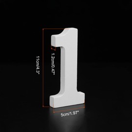 MECCANIXITY Blank Wooden Number 1, Wood Slices Sign Board 2.8 Inch for DIY Craft Projects Home Sign Wall Birthday Wedding Party Decoration (1)