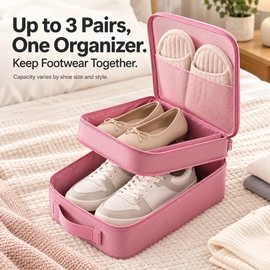 Travel Shoe Organizer Bag for Packing Up to 3 Pairs – Breathable, Dustproof Storage for Suitcases and Trips