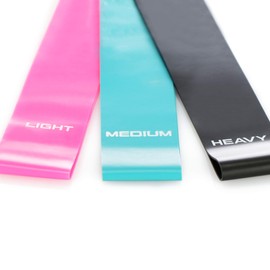 com-four® 12 x Mini Body Shape Stretch Bands - Exercise Bands with 3 Resistances - Fitness Bands for Yoga and Pilates - Thermal Bands for Home and Travel (Pack of 12 - Light/Medium/Heavy Elastic Band)