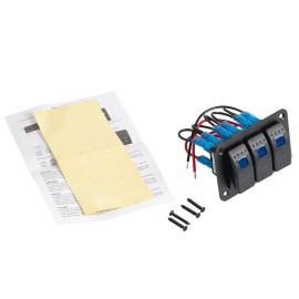 20A 12VDC 3 Gang Marine Rocker Switch Waterproof 3 Gang Auto 5Pin ON-OFF RV Switch Panel With Jump Wire
