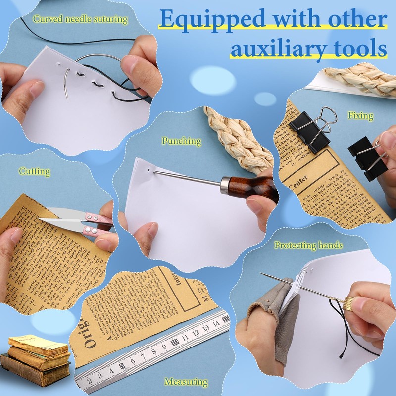Axmru 33 Pcs Book Binding Kits, 4 Pcs Bone Folder