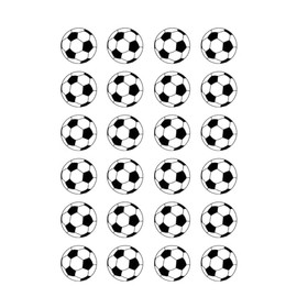 24 x Soccerball Themed Edible Cupcake Toppers | Uncut on Wafer Sheet- Qty 24-1.5” each