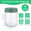YAYODS 12 Pack 16oz Glass Jars with Airtight Lids, Glass