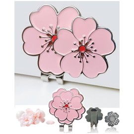 Golf Marker, Golf Marker, For Hats, Magnetic, Cherry Blossom Design, Stylish, Golf Cap Clip, Golf Marker, Magnet, Golf Supplies, Gift