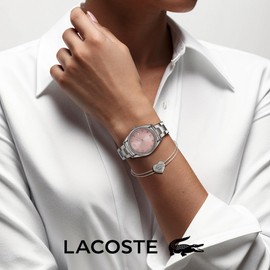 Lacoste Women's LOVE MY CROC Collection Chain Bracelet in Stainless Steel with a Heart Charm - 2040396