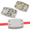 2 PCS 3 Terminal Electrical Junction Box Flex Connector Grey