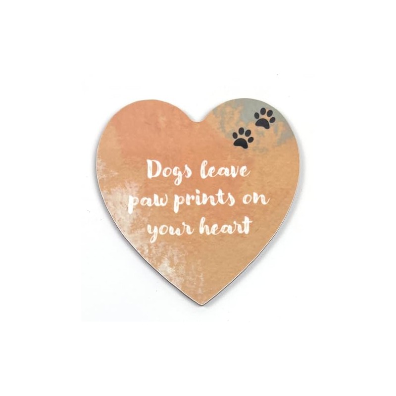 Dogs Leave Pawprints Heart-shaped Novelty Coaster - Unique Gift for