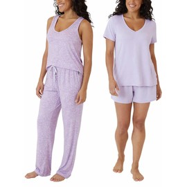 Eddie Bauer Women 4-Piece Pajama Set (as1, alpha, m, regular, regular, Orchid)