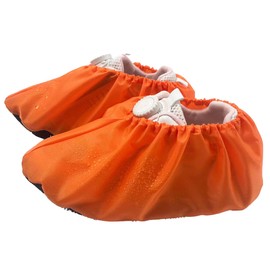 5 Pairs Kids Shoe Covers Reusable Non Slip Washable Dustproof Durable Waterproof Boots Cover For Indoors Floors Kindergarten Elementary School (Small, Orange)