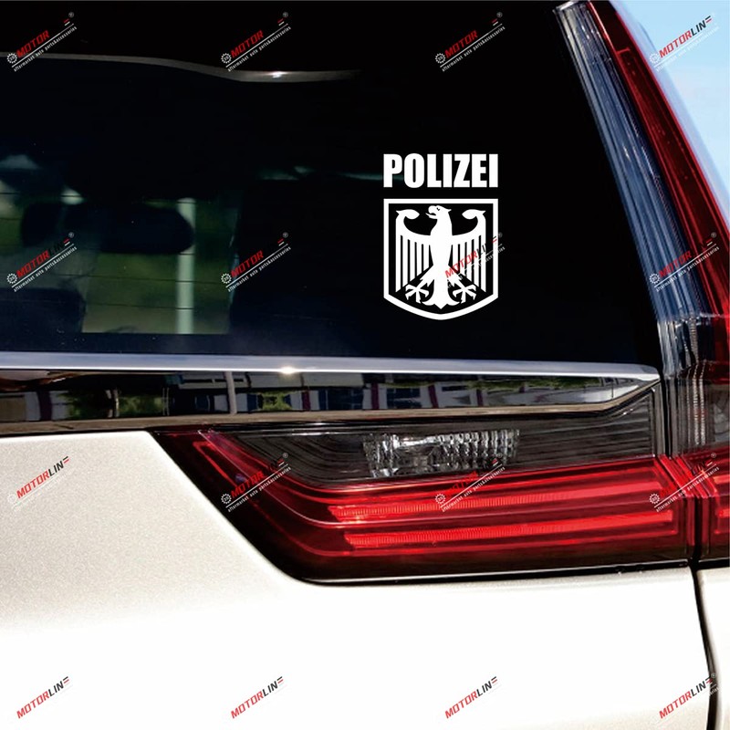 4'' White Polizei Decal Sticker Deutschland German Police Eagle Germany