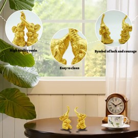 Symphonyw Mr & Mrs Elephant Statue, Loving Elephant Ornament for Home Living Room Desk Decoration Elephant Figurines Collection