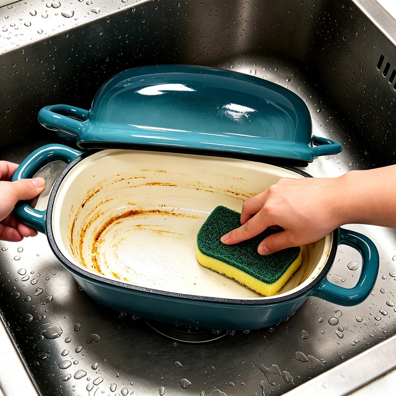 HCXCQLSUY Enameled Cast Iron Oval Dutch Oven for Bread Baking,