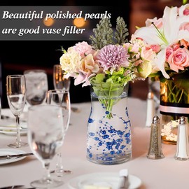 PacuM Artificial Pearls String Beads Chain, 18 Pcs/70 Feet Pearl Bead String Garland Faux Pearl Christmas Beads Garland Plastic for Wedding, Party, Christmas Tree Decoration (Blue)