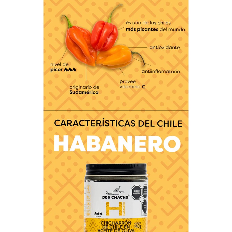 Chicharrón de Chile Habanero en Aceite de Oliva Don Chacho