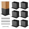 CYGIVC 6 Pack 4x6 Heavy Duty Metal Post Base Brackets,