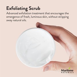 Maritime Naturals Exfoliating Scrub for Face & Body Care, Advanced Exfoliation with Natural Fruit Extracts, Shea Butter & Vitamin E, Unscented Face Scrub for Oily, Dry and Sensitive Skin, (120 ml)