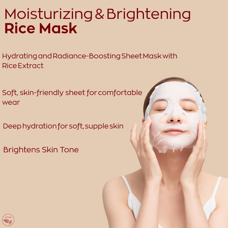 SOQU Moisturizing and Brightening Rice Mask - Hydrating and Radiance