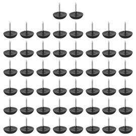 sourcing map Plastic Nail-On Furniture Glides 100Pcs 14.5mm Dia Table Chair Sofa Leg Floor Protectors for DIY Furniture Table Chair Sofa Couch, Black