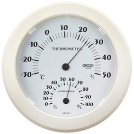 クレセル 温湿度計CR-221W ホワイト