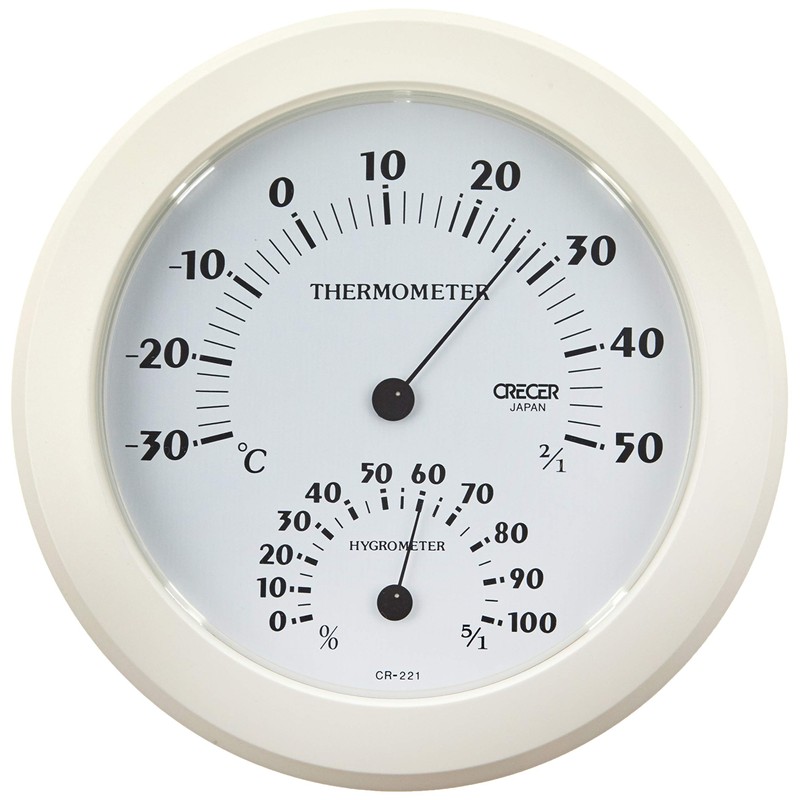 クレセル 温湿度計CR-221W ホワイト