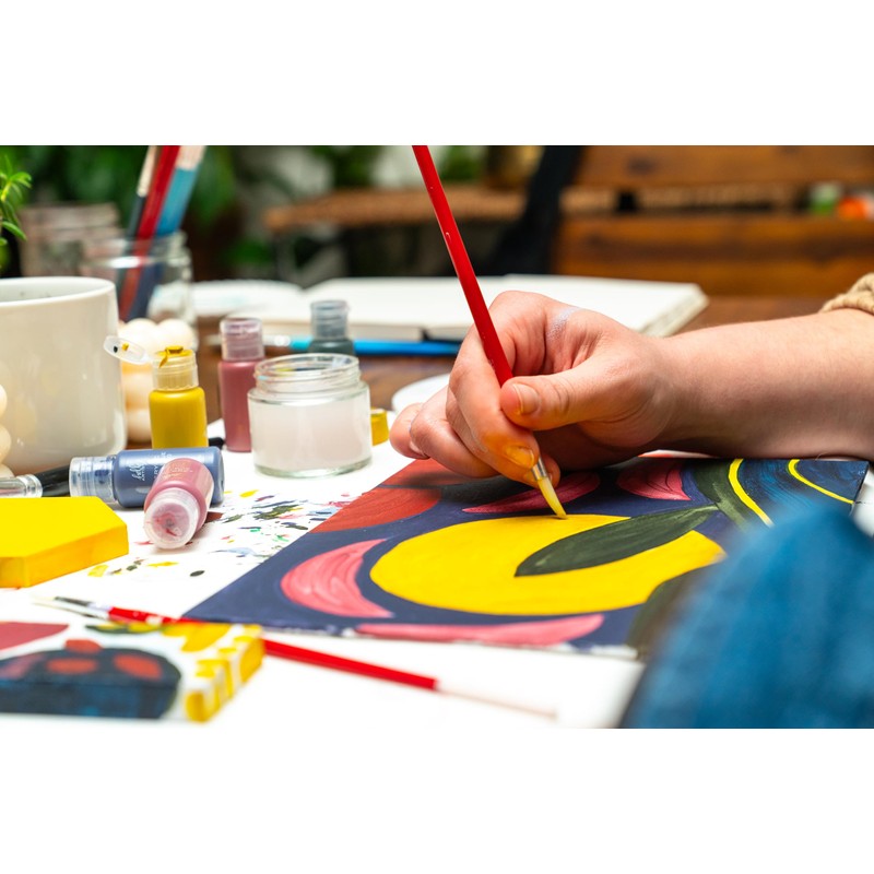 Hello, Artist! Acrylic Paint, Set of 6, Jewel Tone Colors,