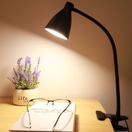Desk Lamp Clip on Lamp Dimmable Eye-Caring 3 Color Modes 10 Brightness Levels Table Lamp Flexible Gooseneck Lamp Desk Light for Home Office Craft Computer,Video Call,Nightstand Reading 10W Black