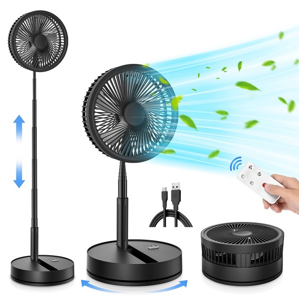 LIPETY LIPETY Portable Foldable Rechargeable Oscillating Fan - 9" 7200mah