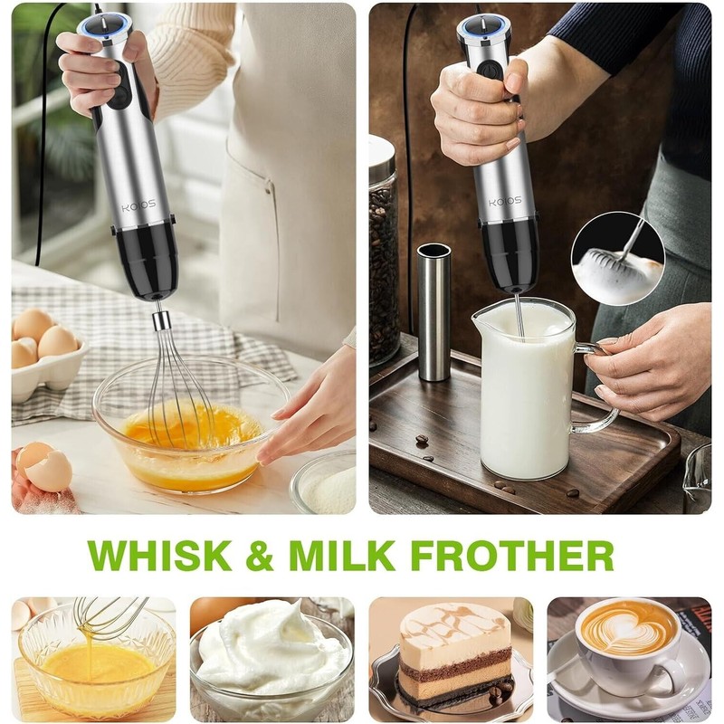 KOIOS 5-in-1 Hand Immersion Blender 1000w Entire Stainless Steel Blender
