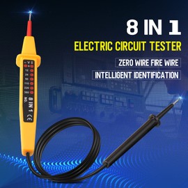 Eightwood 6V~380 V Electric Circuit Tester 8 in 1 AC/DC Voltage Detection Two Pole Probe Pen Continuity Detector Pen Meters Tester