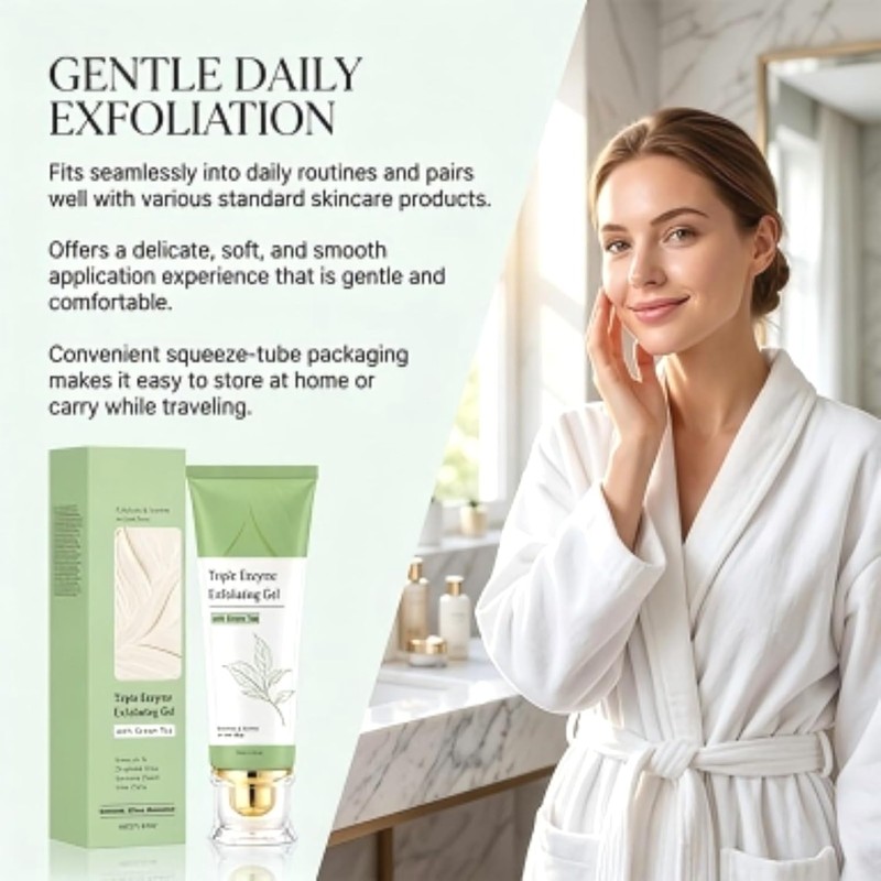 Gel Exfoliante Facial con Té Verde y Triple Enzima –