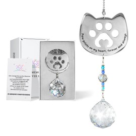 Dog Memorial Gifts for Loss of Dog Sympathy Gifts Idea, Pet Memorial Gifts for Dogs, Cat Memorial Gifts, Pet Paw Print Hanging Crystal Sun Catcher for Cat Dog Bereavement Remembrance Passed Away Gifts