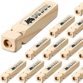 Lenwen 12 Pcs 7.4" Wooden Train Whistles for Kids 4 Tones Train Themed Party Favors Noisemaker Toys for Birthday Party Carnival Prize Educational Game